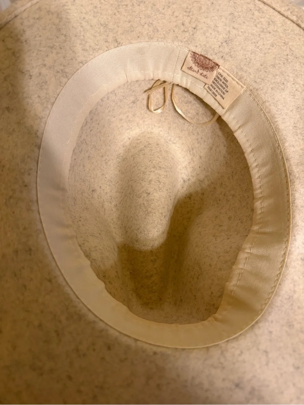 Neutral Beige Felt Fedora Hat with Leopard Band - Altar’d State